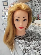 Mannequin Doll Practice Head Strawberry Blonde Hair Braiding Hairstyles Training