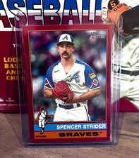 2025 Topps Heritage #435 Spencer Strider RED Border SP Atlanta Braves 🔥📈