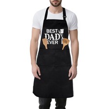 Funny BBQ Apron Men 2 Pockets Grilling Cooking Gifts Dad Husband Boyfriend