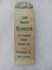 SPRINGFIELD ILLINOIS 114th INFANTRY GAR CIVIL WAR VET GRAND ARMY REUNION RIBBON