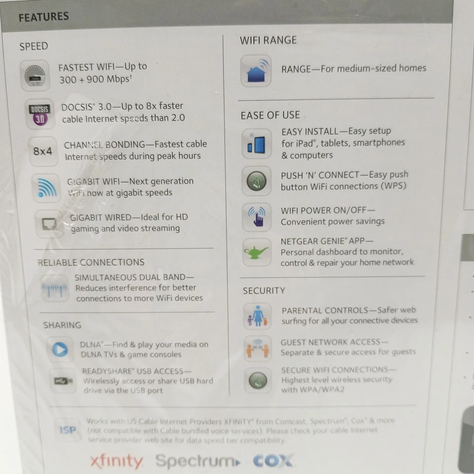 Netgear AC1200 Wifi Cable Modem Router - C6220-100NAS - Brand New - Image 3 of 4
