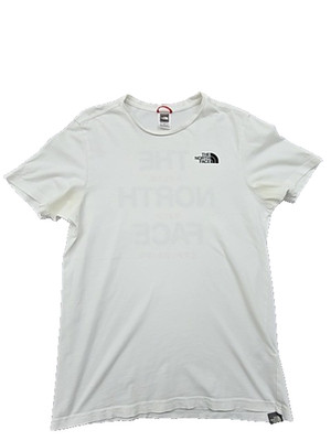 The North Face Herren Kurzarm T-Shirt Größe S Weiß 100% Baumwolle Logo