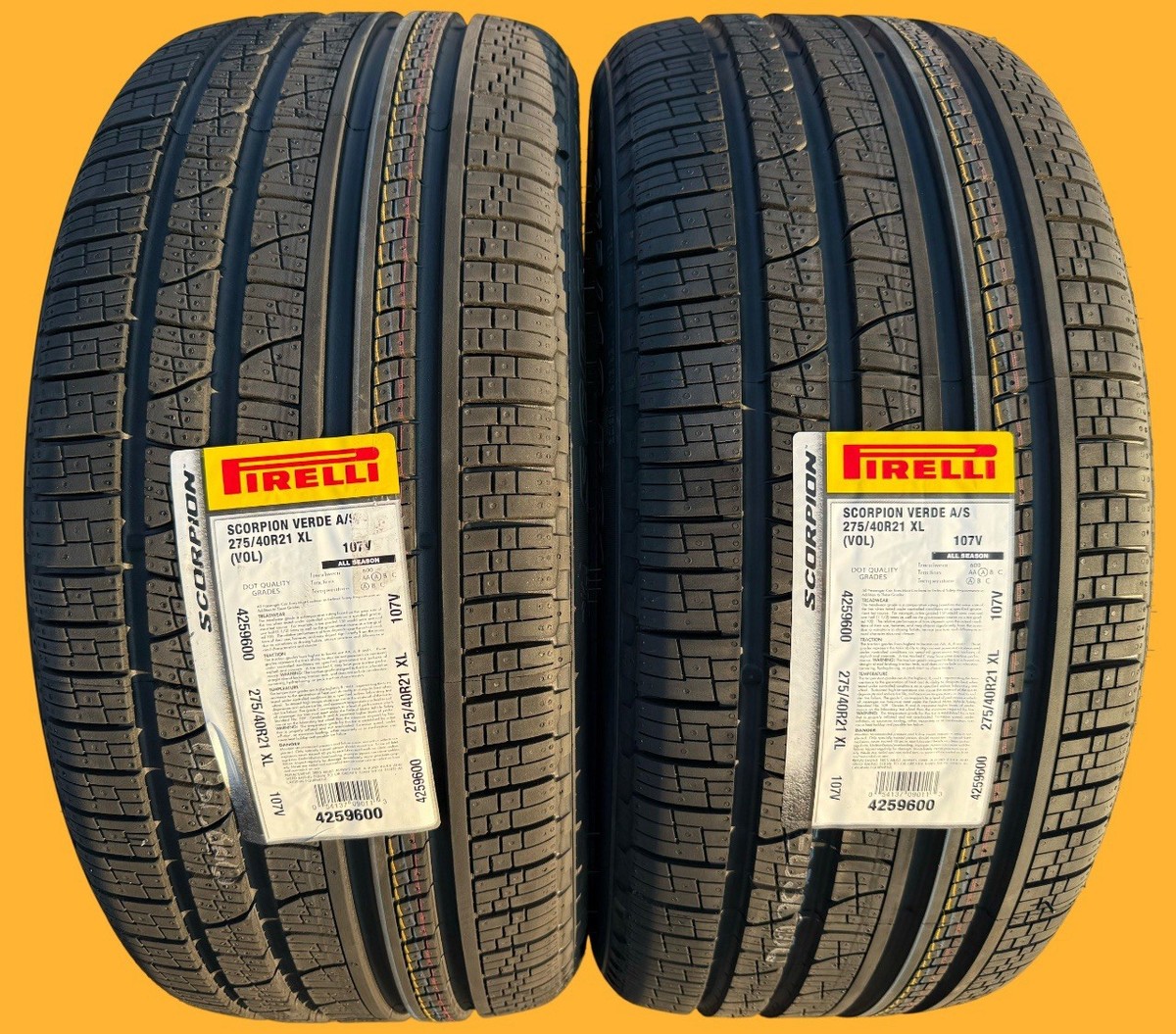 Set of TWO BRAND NEW 275/40R21 Pirelli Scorpion Verde All Season