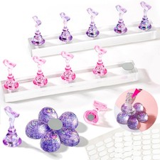 2 Nail Stand for Press Ons, Fake Nail Holder for Painting Nails, Upgrade Soli...