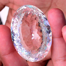 520 Ct Certified Natural White Color Extra Fine Oval Cut Topaz Loose Gemstone