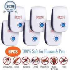 6x Upgraded Ultrasonic Pest Repeller Control Bed Bugs Fleas Spiders Rats Killer