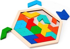 Wooden Blocks Puzzle 2 Set Russian Brain Teaser Tangram Intelligence Toys STEM M