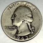 1943 P Washington 90% Silver Quarter Circulated Condition 25c US Coin - 2739