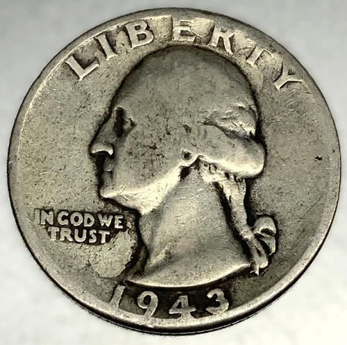1943 P Washington 90% Silver Quarter Circulated Condition 25c US Coin - 2739