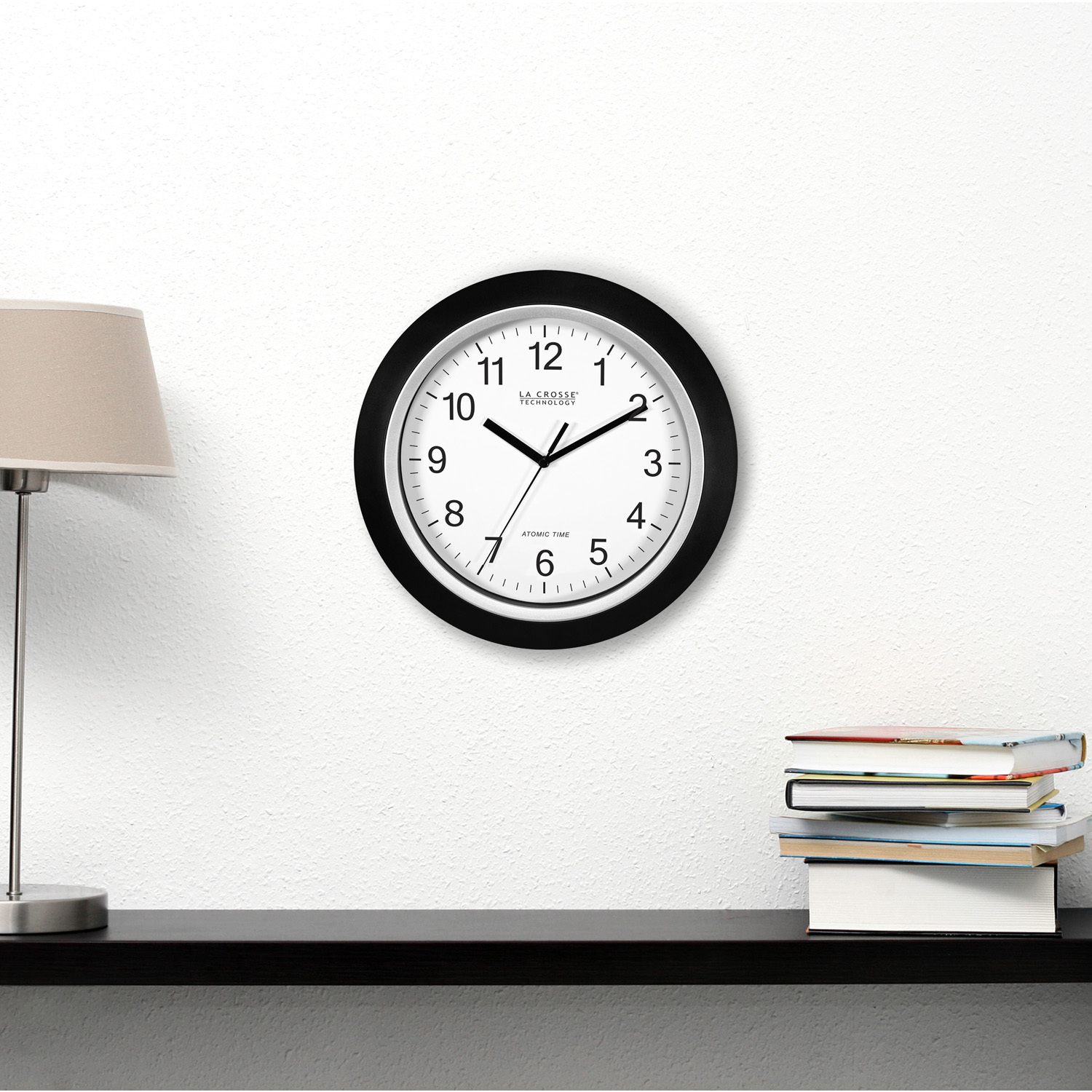 WT-3102B La Crosse Technology 10" Atomic Wall Clock - Black NIB (Internet Box)