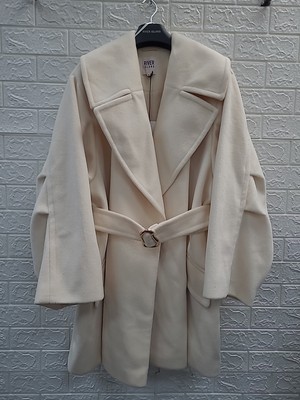 New River Island Dynty Diva Coat Cream Size EU18