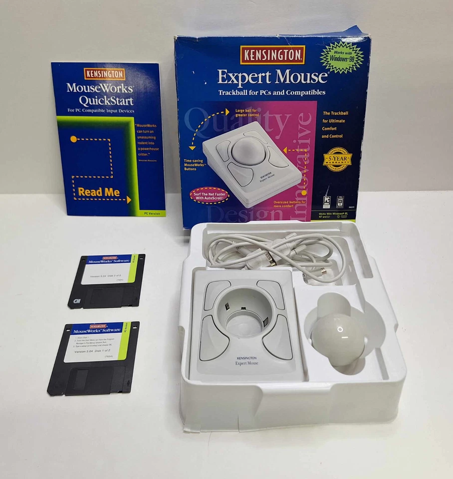 Kensington Expert Trackball Mouse Grey 4 Button Model 64215 - Good Condition! - Image 2 of 4