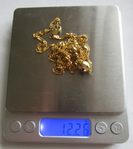 STERLING SILVER GOLD PLATED MILOR ITALY NECKLACE WITH DROPS 28" 12.26g (24881) - Picture 10 of 10