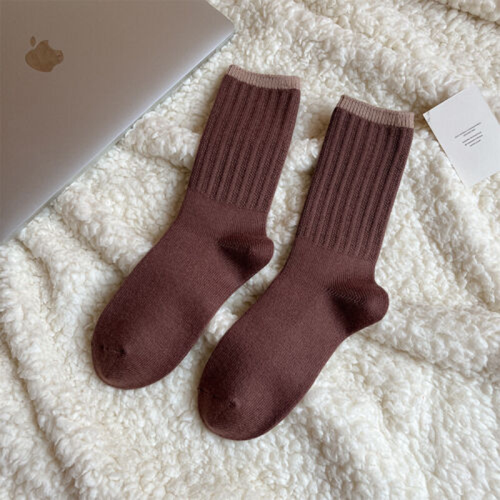 NEW 5 Pairs Womens Ladys Cotton Socks Lot Solid Colors Stripe Casual Dress Socks - Foto 4 di 7