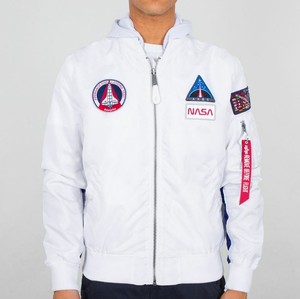 Alpha Industries Ma 1 Tt Hood Nasa 09 White Ebay