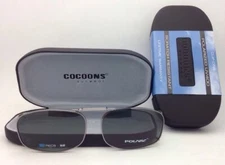 COCOONS Grey Polarized Sunglasses/Eyeglasses Over Rx Clip-on REC 5-52 Gunmetal