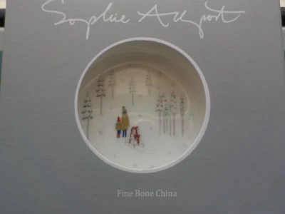 Sophie Allport 'Home For Christmas' China Tea Bag Tidy, Gift Boxed, BNWT