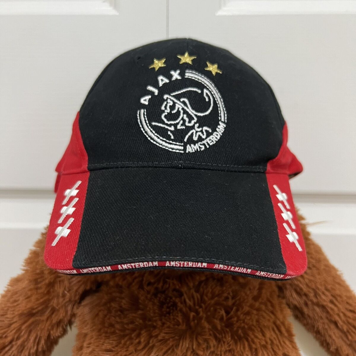 AFC AJAX Amsterdam Adjustable Cap Hat Black Red Embroidered AFC AJAX Amsterdam Adjustable Cap Hat Black Red Embroidered