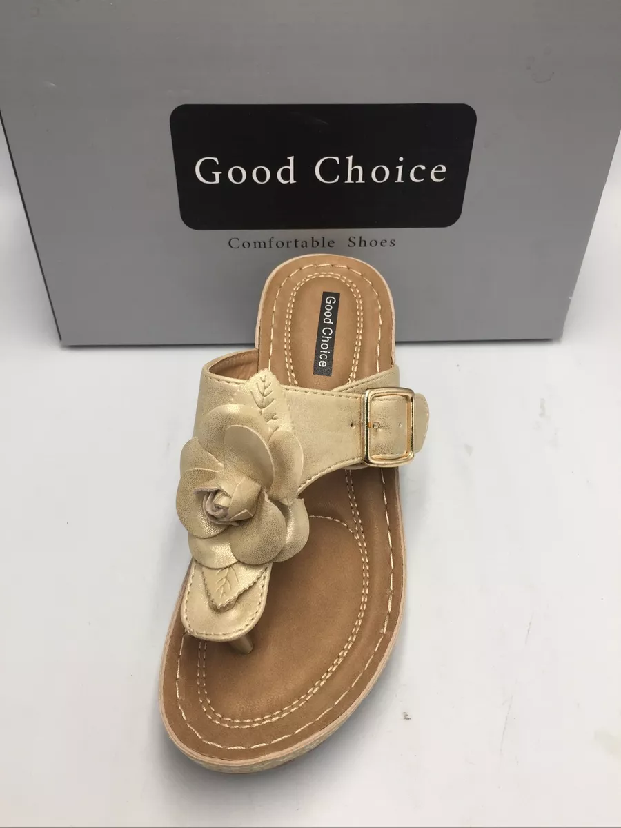 Good Choice Women s Flora Wedge Sandal Gold Size 6M US