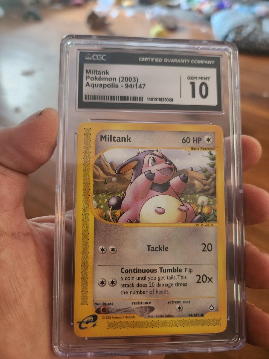 (POP 20) CGC 10 GEM MINT Miltank 94/147 Aquapolis Pokemon Card 2003