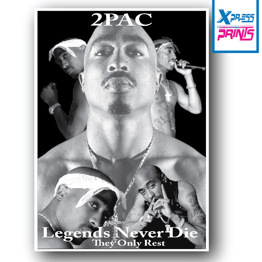 最終価格 2PAC ポスター 非売品 レーベル純正 Poster 2PAC TUPAC SHAKUR HIPHOP RAP LEGEND BLACK & WHITE Poster Print