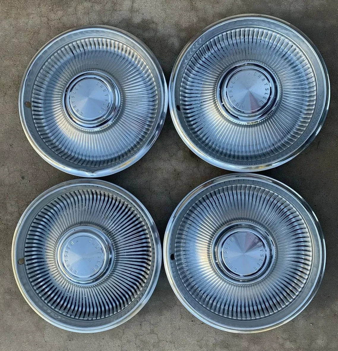 4 1960 s Vintage Chrysler Silver Hub Caps 14