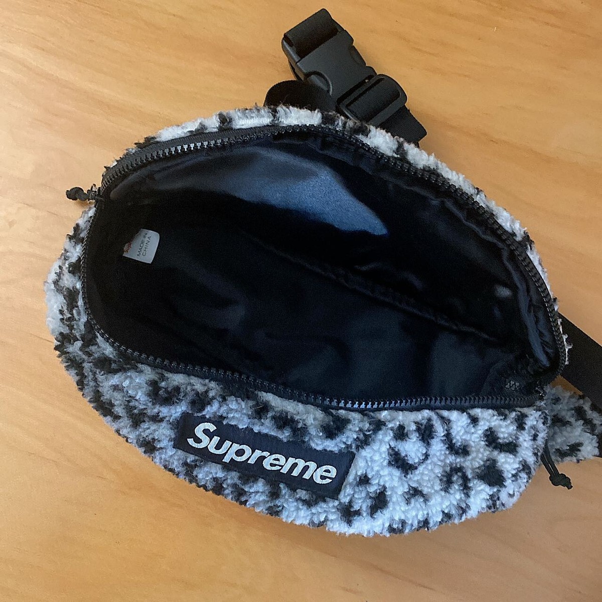 Authentic Supreme leopard fleece waist bag FW17B20 | eBay UK