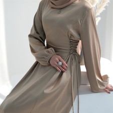 Muslim Women Abaya Dubai Ramadan Kaftan Long Dress Maxi Robe Formal Party Modest