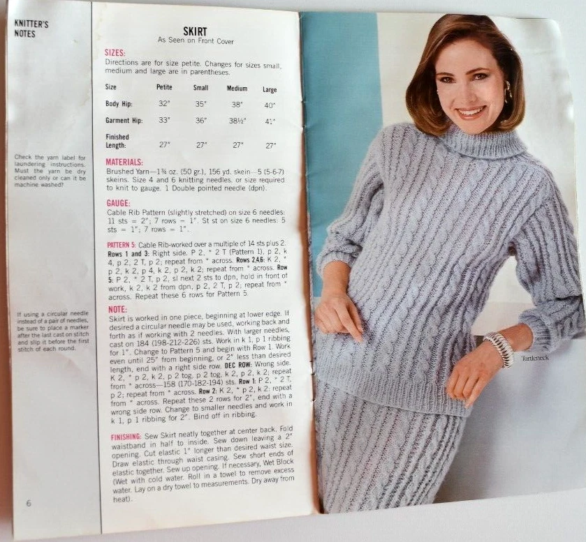 SIMPLICITY KNITTING WITH STYLE LEAFLET #0455 USED 5 PIECES TO MAKE VINTAGE 1986 - Image 2 of 3