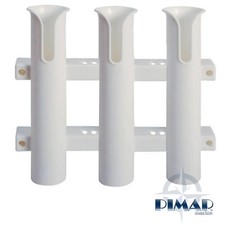 PORTA CANNA TRE CANNE 3 POSTI DA PESCA BARCA GOMMONE 44mm da parete mulinello