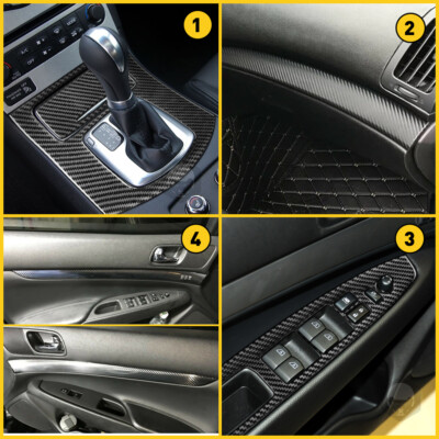 Carbon Fiber Full Interior Trim Kit Cover For Infiniti G37 Sedan 2010-2013 – 16-Piece Set