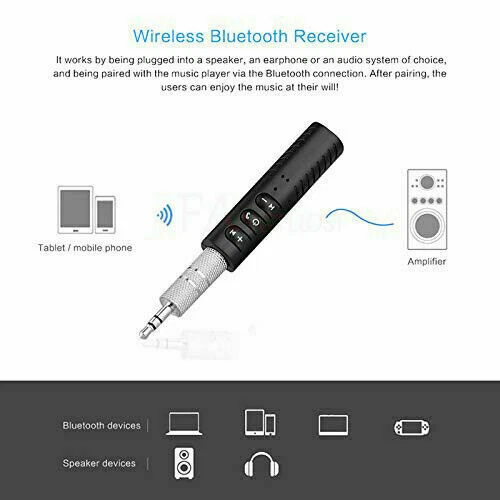 Wireless Bluetooth Receiver 3.5mm AUX Audio Stereo Music Hands Free Car BT#153 - Image 3 of 4