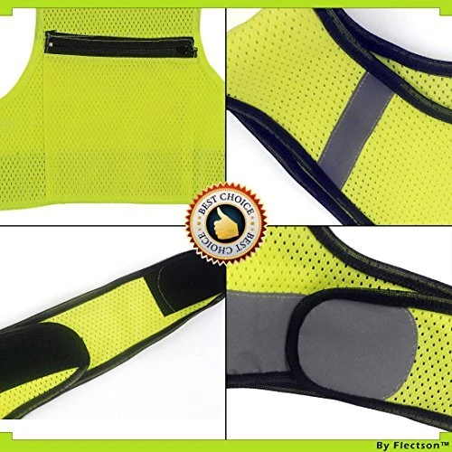 Reflective Running Vest - 360° High Visibility Safety Vest with Large Yellow - Image 3 of 4