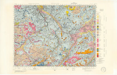 Hamilton. Geological Survey of Scotland Blatt 23. Lanark 1951 alte Vintage Karte