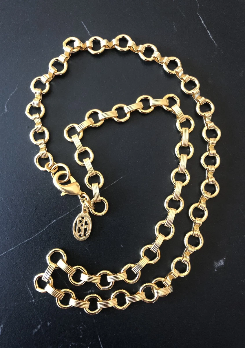 BEN AMUN 24k Gold Plated Circle Link Chain Necklace For Charm Pendant USA Made