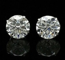 8.00 Ct Round Cut VVS1/D Lab Created Stud Earrings 14K White Gold 10mm Push Back