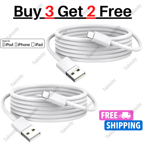 For iPhone 6 7 8 Plus X XR XS 11 12 13 14 USB Charger Cable Charging Cord 3/6Ft - 第 1/10 張圖片