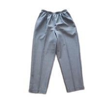 Alfred Dunner Pull On Elastic Waist Gray Pants  Sz 14P  26.5" Inseam