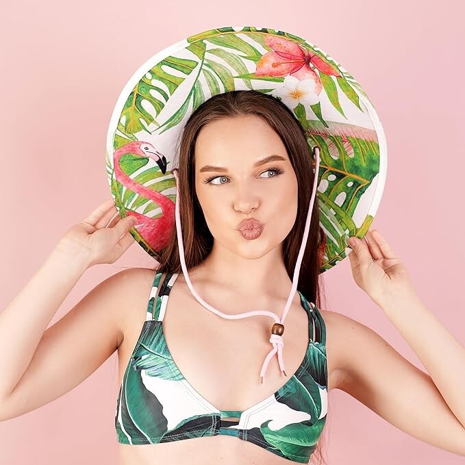 Malabar Straw Sun Hat - One Size Fits All Lifeguard Hat - Beach, Swimming, Fishing Sun Protection