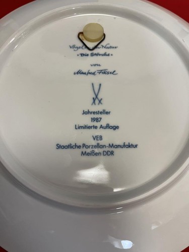 Meissen Limited Edition Plate Wild Bird Series 1987 W/ Box, Certificate included - Picture 3 of 6