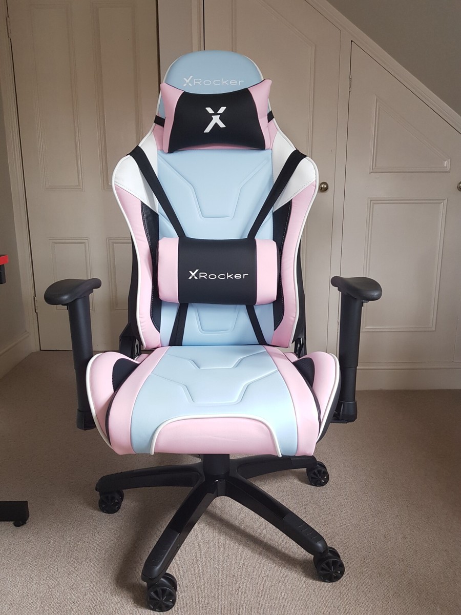 Faux Leather Pink Rocker Gaming Chair X Rocker Agility Faux