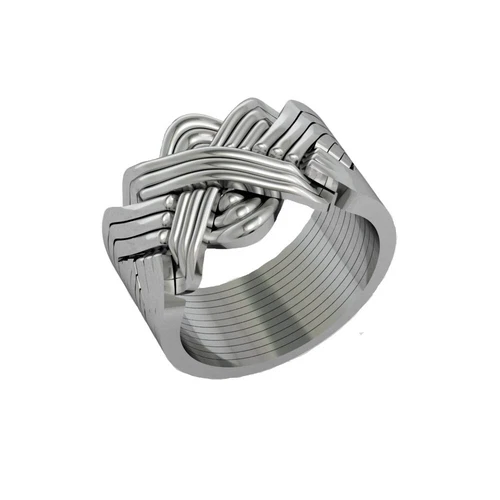 12 band Criss cross puzzle ring 925 silver handmade Turkish  puzzle ring