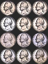 1959-1970 Jefferson Nickel Gem Proof 12 Coin Run CLAD CAM/DCAM