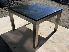 Wohnzimmertisch Esstisch Küchentisch Schiefer schwarz+Gestell in Edelstahl NEU