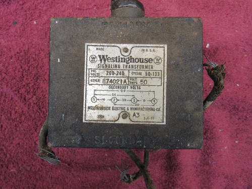 VINTAGE WESTINGHOUSE SIGNALING Transformer 874021A 200-240V 1935 - Imagen 2 de 9