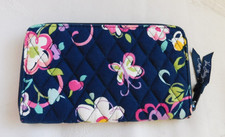 VERA BRADLEY Accordion Wallet - Ribbons - Navy Blue Butterfly Perfect Condition
