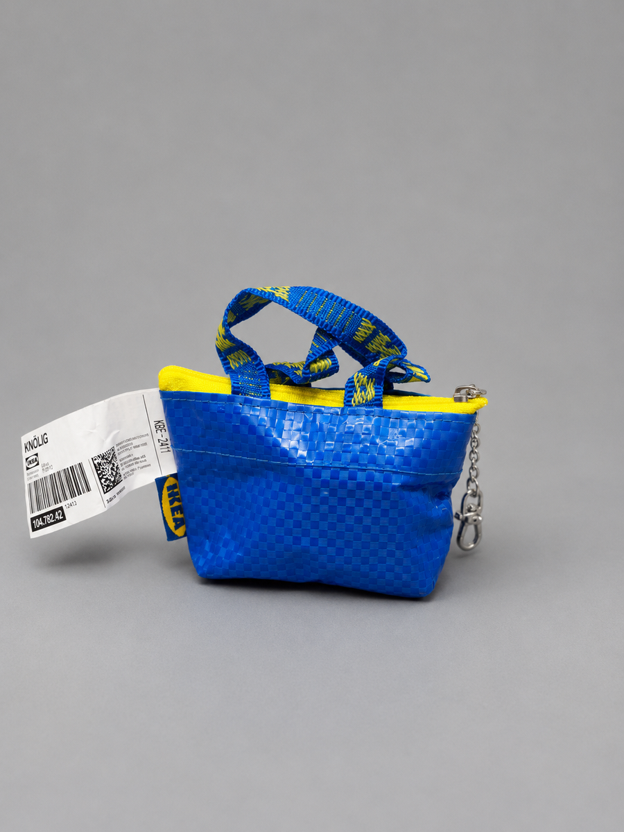 IKEA Blue KNOLIG Bag Frakta Mini Bag Small Blue Key Chain Zipper