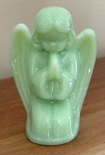 Mosser Glass JADE / JADEITE Kneeling Praying Angel Figurine