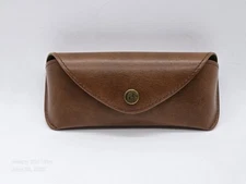 Ducks Unlimited Leather Glasses Case Brown Green Felt  Lining