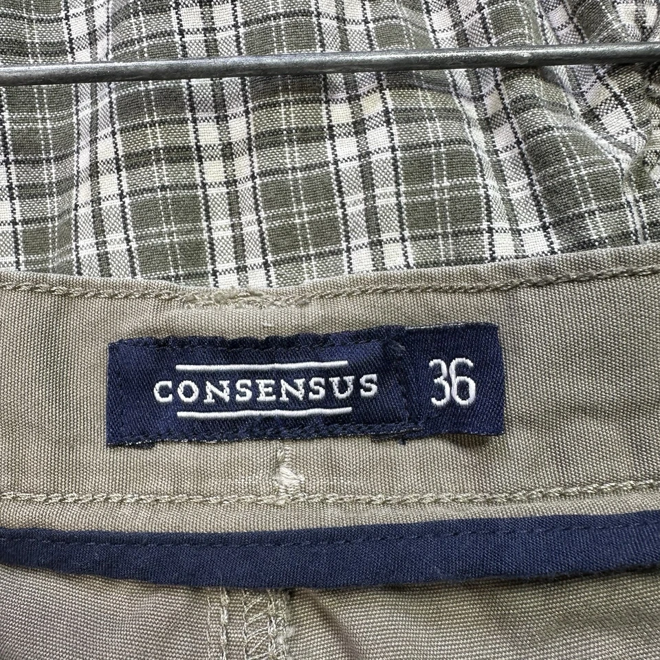 Lote de 2 Pantalones Cortos Para Hombre 36 Bolsillos de Carga Cuadros y Marrón Hombres Dos Consensos 2PC Foto 3 de 4